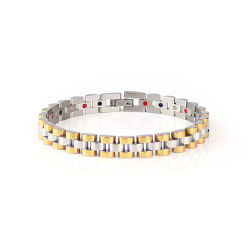 Twist - Negative Ion Bracelet, Gold and Stainless Steel